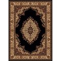 Radici Usa Inc Radici 1595-1211-BLACK Como Rectangular Black Traditional Italy Area Rug; 5 ft. 5 in. W x 7 ft. 7 in. H 1595/1211/BLACK